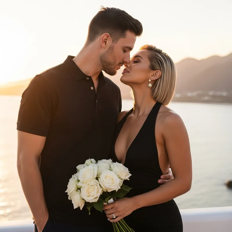 Romantic Sunset Kiss: A Perfect Moment