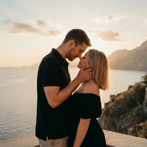 Romantic Sunset Kiss: A Perfect Moment