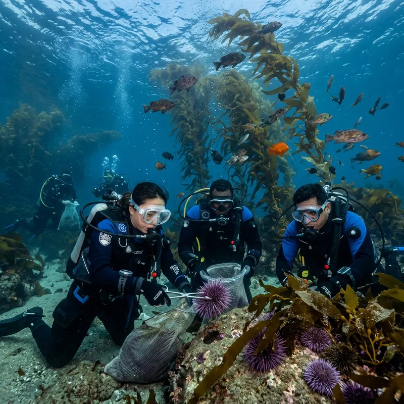 Restoring Kelp Forest: University Divers Combat Sea Urchins