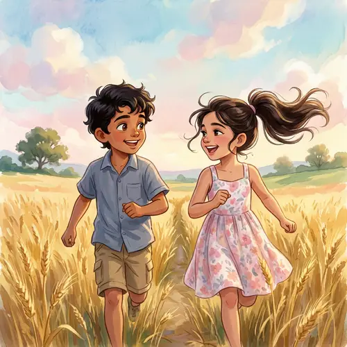 Innocence and Love: South Asian Boy with Middle-Eastern Girl