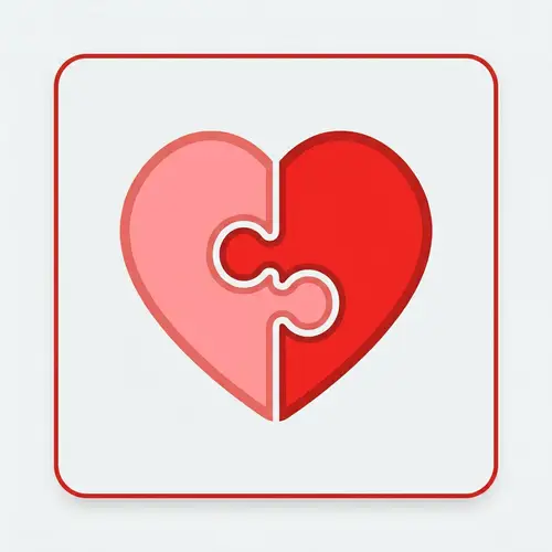 Minimalist Heart Puzzle Icon Design