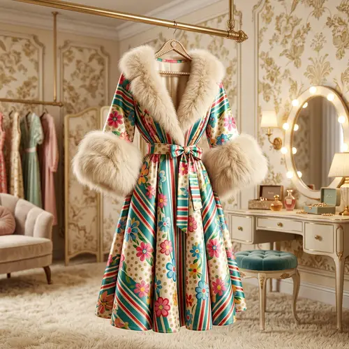 Vintage Pin-Up Robe: 3D Glamour Redefined