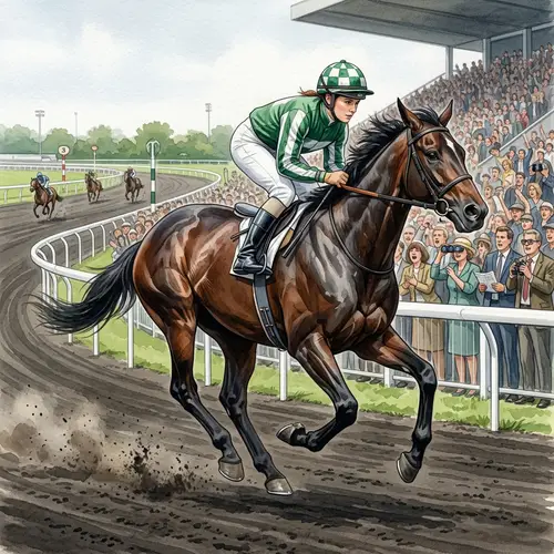 Scientific Illustration of Equestrian Athlete