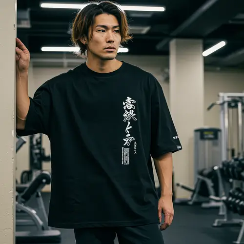 Black Oversize Japanese Style Shirt for Men