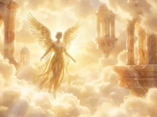 Heavenly Golden Angel: Divine Beauty