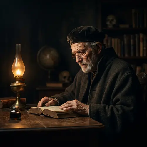 8k Rembrandt-inspired Chiaroscuro Scene Depiction