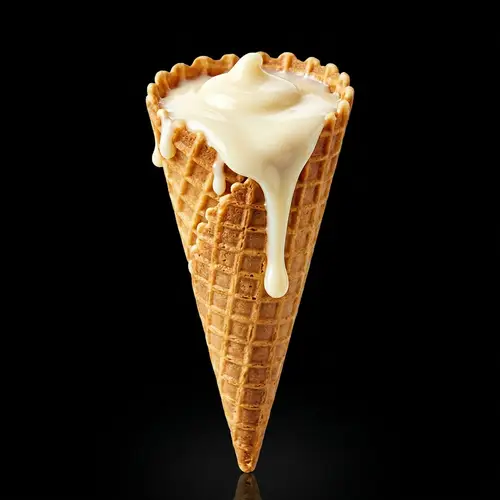 Waffle Cone with Sweet Condensed Milk