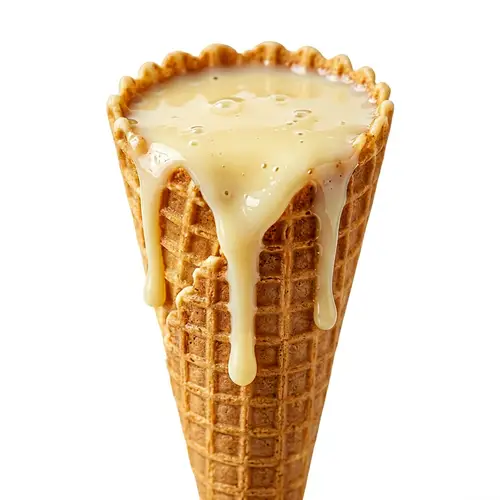Waffle Cone with Sweetened Condensed Milk - Delicious Treat
