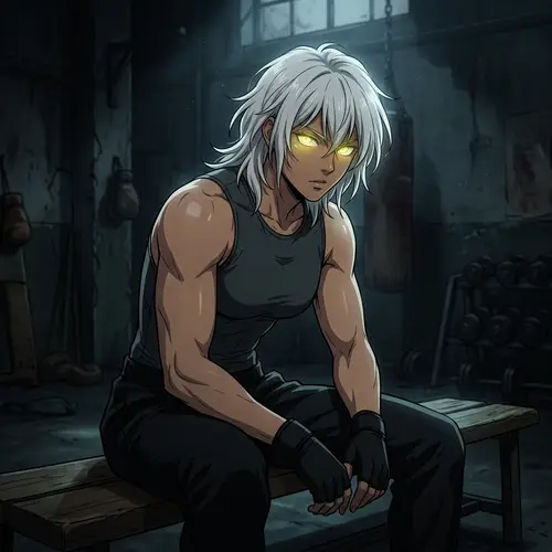 Anime Character with White Hair & Yellow Eyes