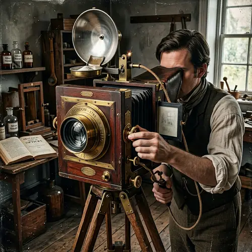 Vintage 1788 Camera: Antique Design with Circular Lens