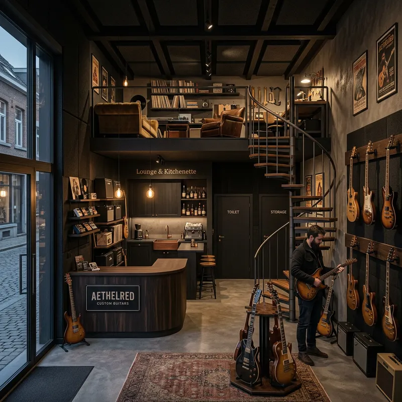 Unique Fender Guitar Shop Design | Creative Musical Theme