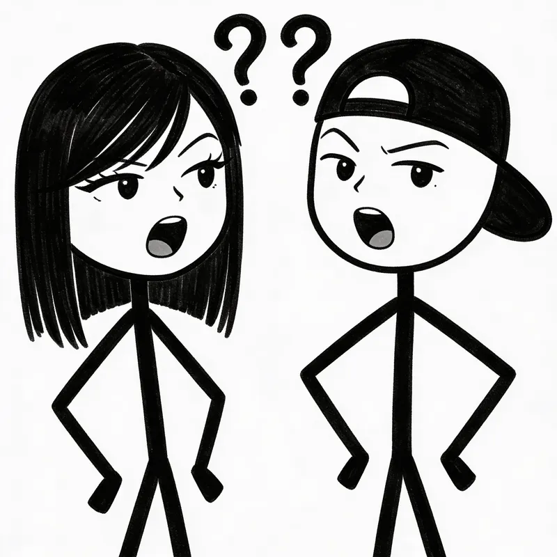 Cute Stick Figures Asking Questions