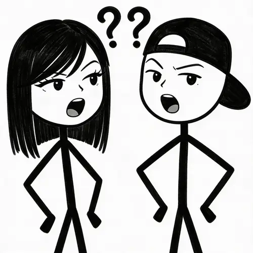 Cute Stick Figures Asking Questions