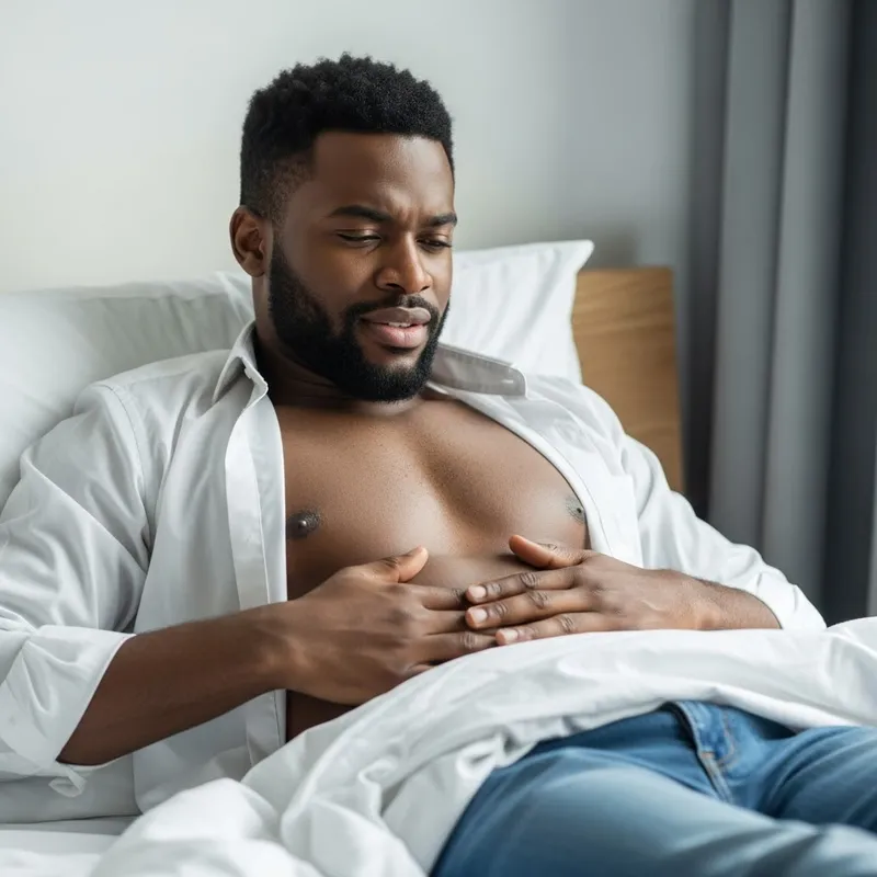 38-Year-Old African American Man in Bed