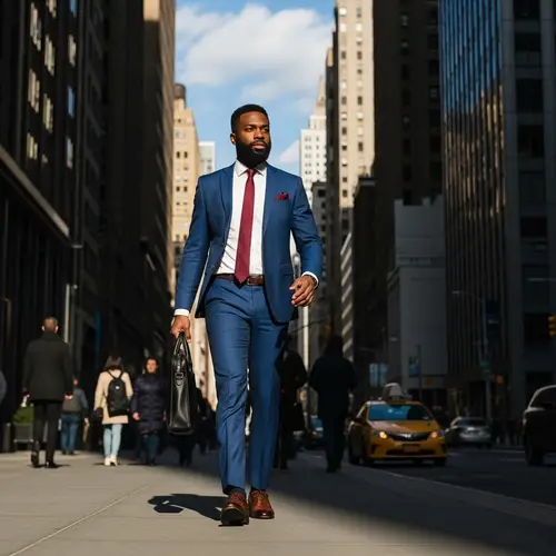 Stylish Businessman Walking to Work
