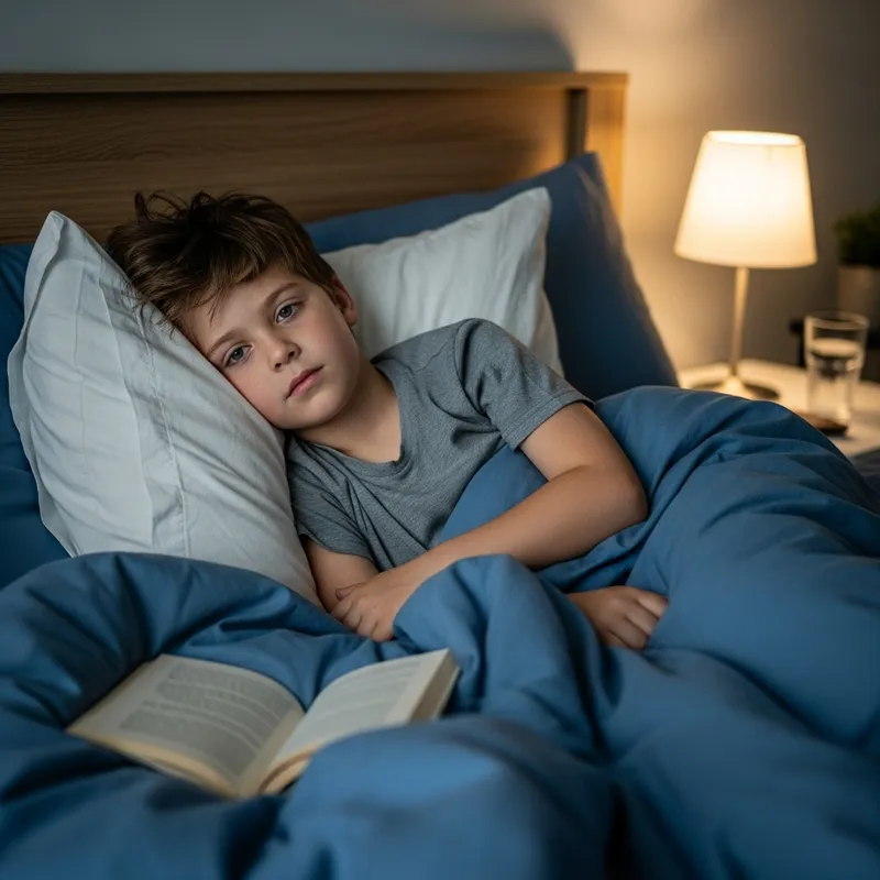 8-Year-Old Boy in Bed - Candid Moments