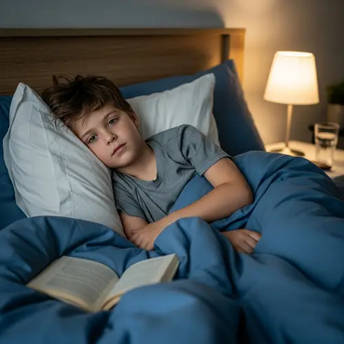 8-Year-Old Boy in Bed - Candid Moments