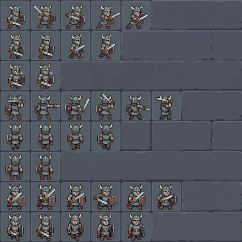 Pixel Art Sprite Sheet for Dungeons & Dragons Style Character
