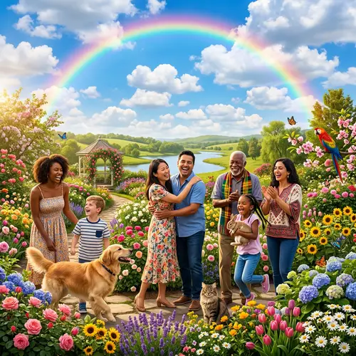 Vibrant Joy: Inspiring Scene of Harmony and Happiness