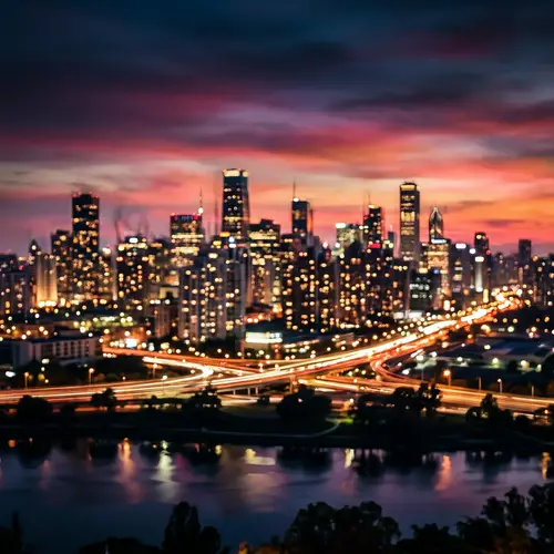 Surreal Dusk Cityscape with Glowing Windows - Abstract Urban Scene