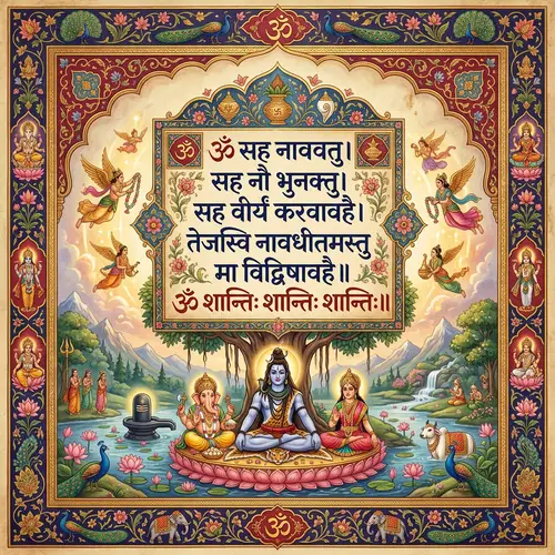 Sanskrit-Inspired Artwork | Traditional Indian Painting Style