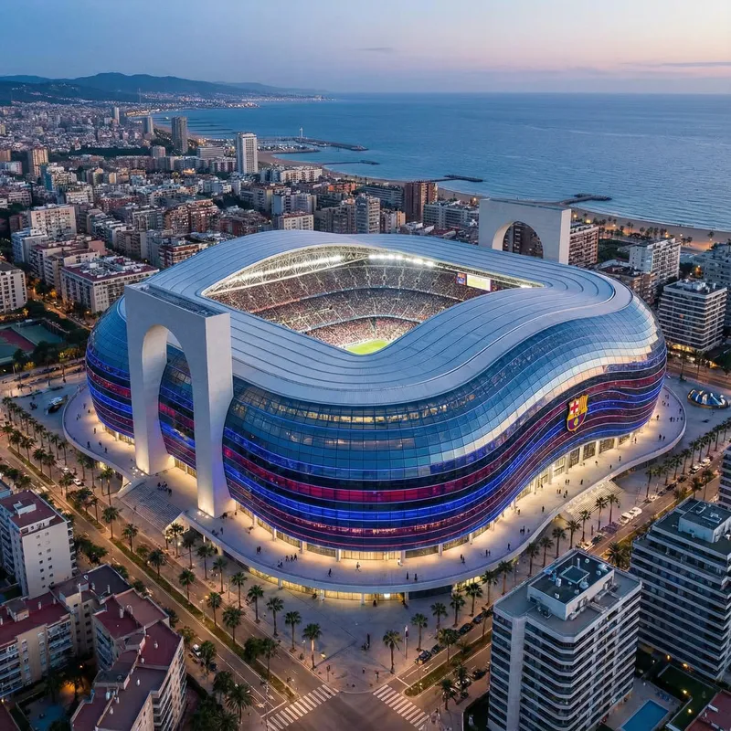 Luxurious 200,000 Capacity Stadium Near the Coast