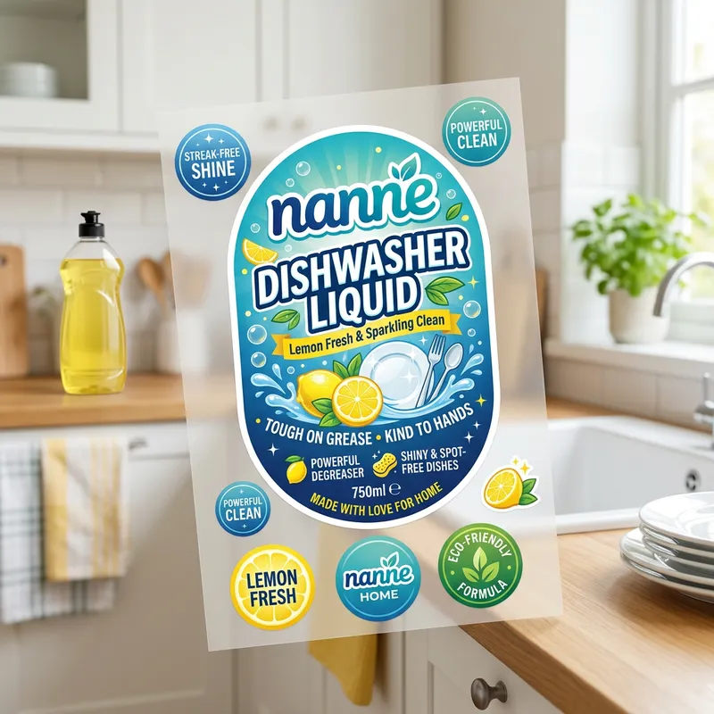 Custom Stickers for Nanne Dishwasher Liquid