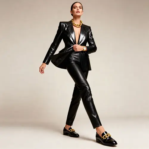 Powerful Businesswoman in Elegant Black Attire