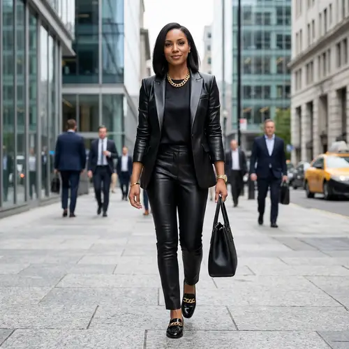 Powerful Businesswoman in Elegant Black Attire