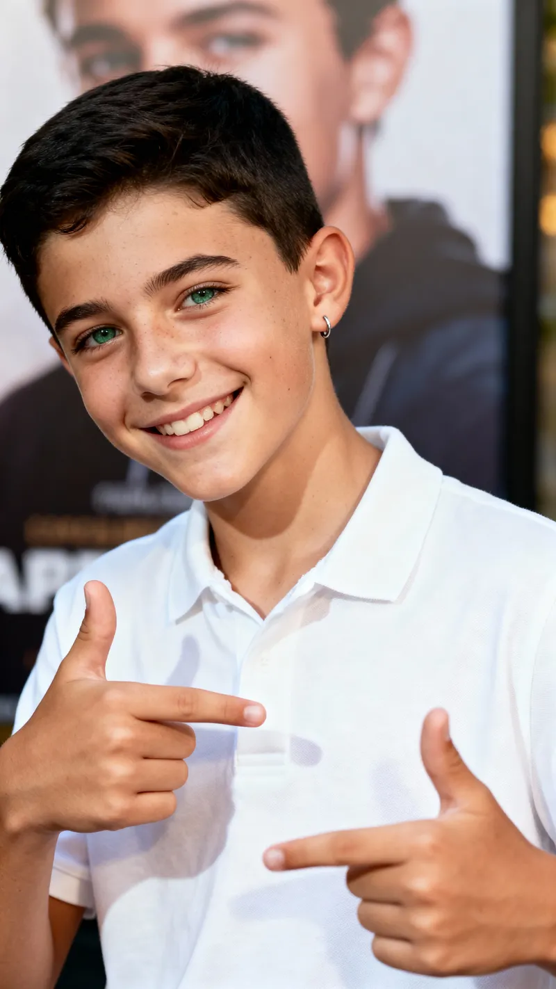 Realistic Portrait of a Smiling Boy in Warm Light Realistic Portrait of a Smiling Boy in Warm Light