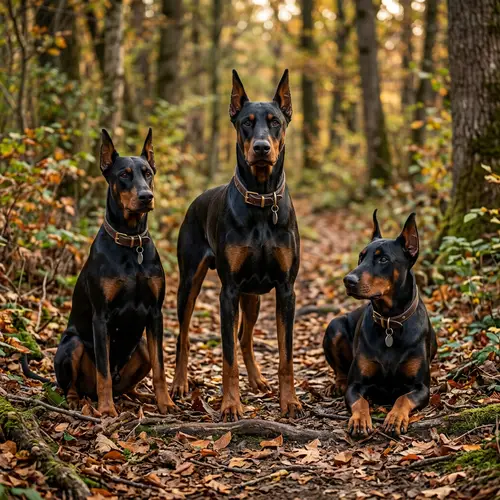 Ultra Realistic Photo of Three Dobermans in 4K