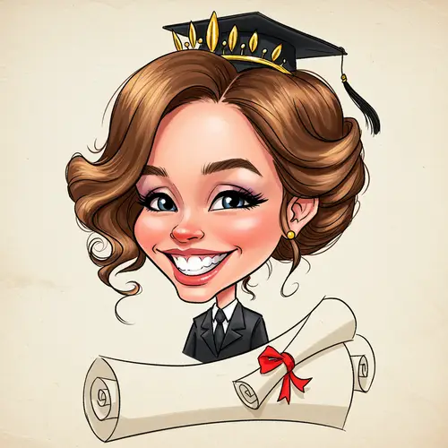 Graduation Cartoon Portrait for Her