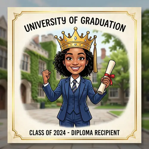 Graduation Cartoon Portrait for Her