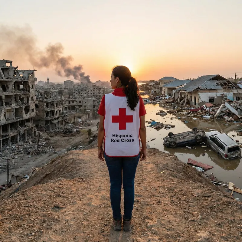 Red Cross Worker in the Midst of Crisis | Disaster Relief Efforts