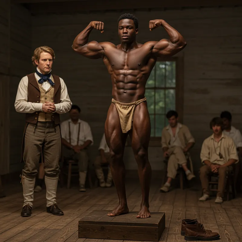 1860 Slave Auction: African-American Bodybuilder