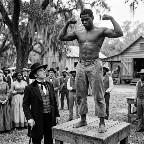 1860 Slave Auction: African-American Bodybuilder