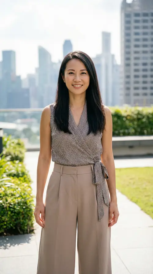 Confident Singaporean Lady in Casual Style