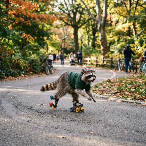 Raccoon Skating: Fun on Wheels