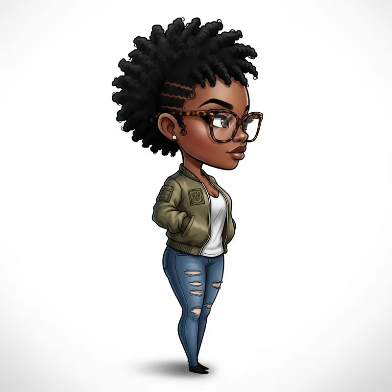 Chibi Airbrush Art of an African American Woman