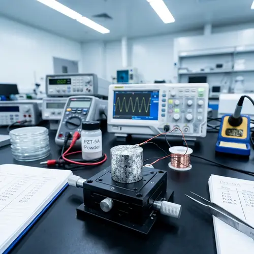 Piezoelectric Lead Titanate-Zirconate Element in Lab Setting