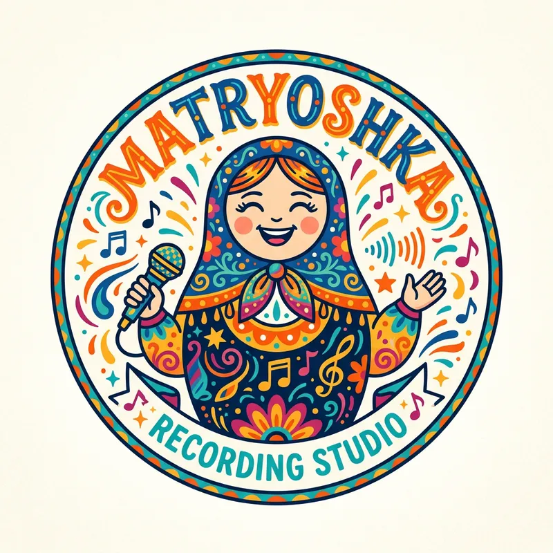 Playful Recording Studio Logo - Matryoshka Design