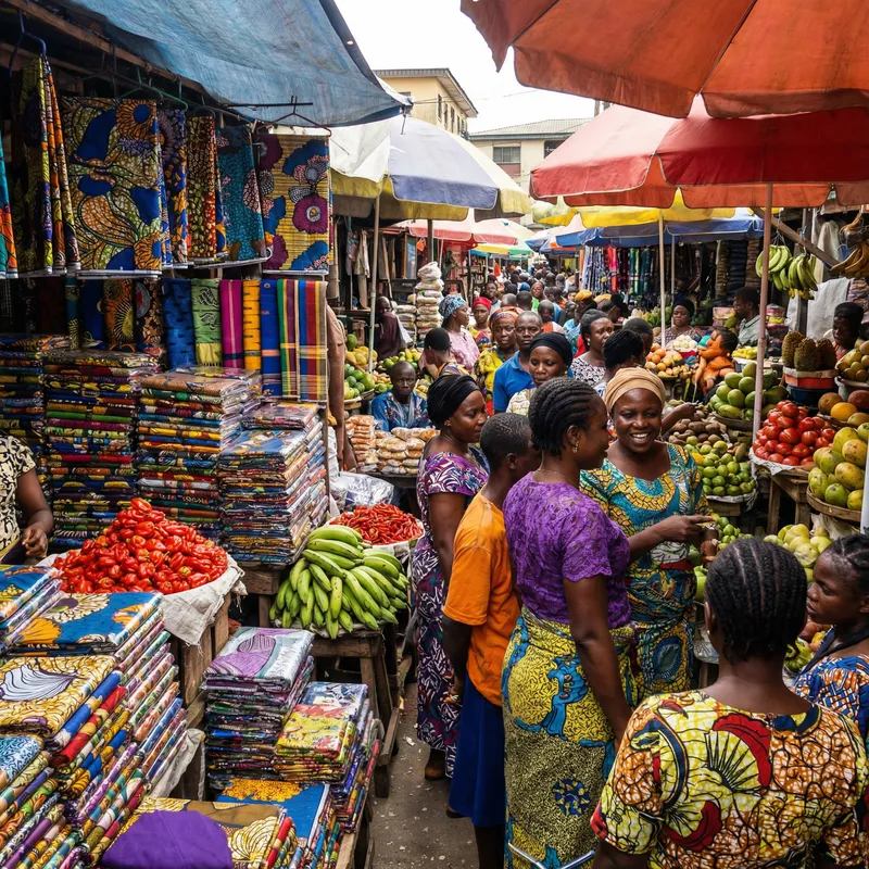 Vibrant Nigerian Market: Colors & Culture Vibrant Nigerian Market: Colors & Culture