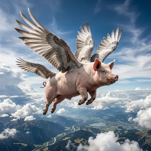 Flying Pig with Six Wings - A Stunning Imagery