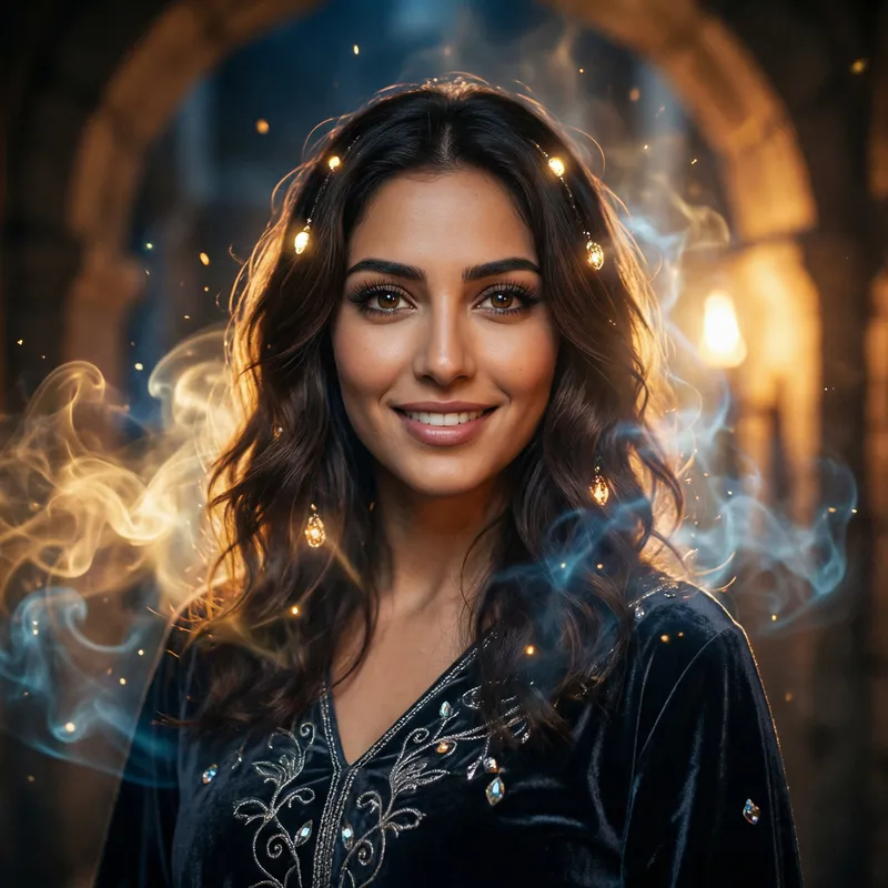 8K Cinematic Sorceress: Beautiful Symmetry & Ethereal Aura