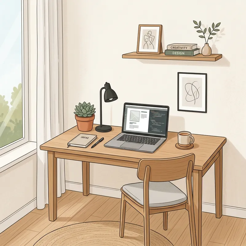 Minimalist Illustrative Workspace Inspiration