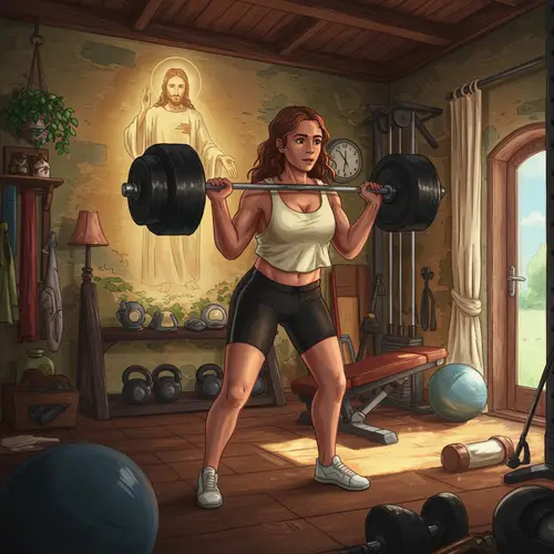 Inspirational Gym Scene in Studio Ghibli Style