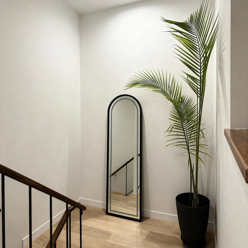 Modern Tall Mirror Decor with Black Frames