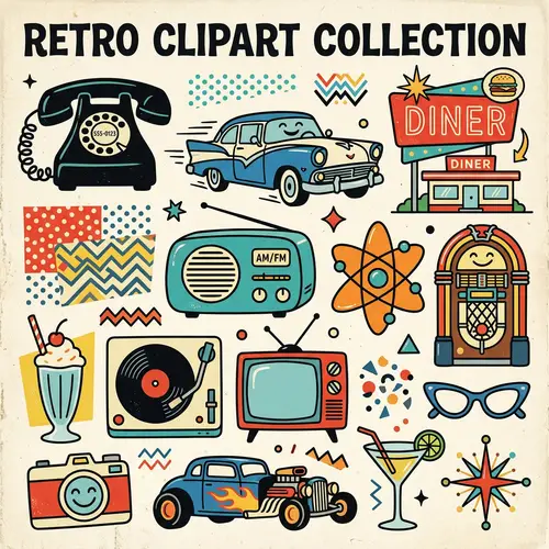 Retro Clipart: 50s & 60s Style Icons and Graphics