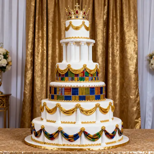 Regal 7 Tier Cake with Gold Accents