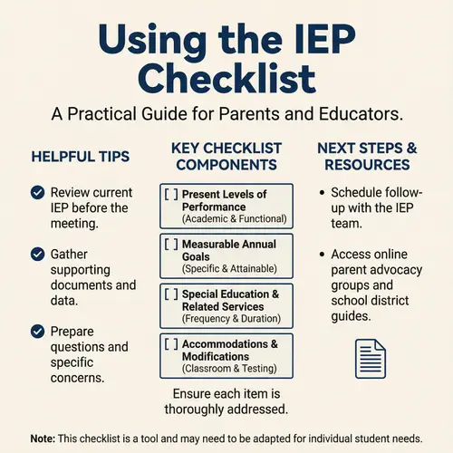 IEP Checklist Resource Page: Tips, Bullet Points & Checklists